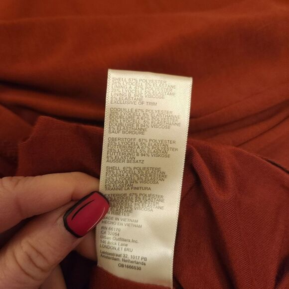 Free People Hayley Midi Dress in Russet Acorn Burnt Orange NWOT - Picture 9 of 9